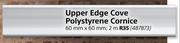 Upper Edge Cove Polystyrene Cornice 2m-60mm x 60mm