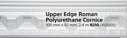 Upper Edge Roman Polyurethane Cornice 2.4m-100mm x 92mm