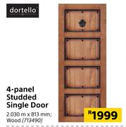 Dortello 4 Panel Studded Single Door-2030m x 813mm