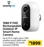 Security Vue 1080 P FHD Rechargeable Outdoor IP Smart Home Camera