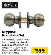 Dortello Keypush Knob Lock Set