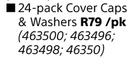 24 Pack Cover Caps & Washers-Per Pack