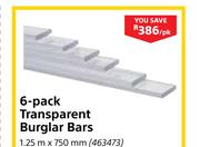 6 Pack Transparent Burglar Bars-760mm x 850mm Per Pack