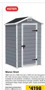 Keter Manor Shed 1980mm(h)X1040mm(w)X1300mm(d)