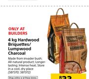 Living Out Hardwood Briquettes/Lumpwood Charcoal-4kg Each