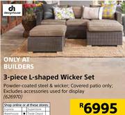 Design House 3-Piece L-Shaped Wicker Set