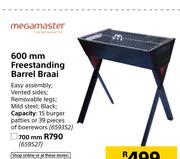 Megamaster 600mm Freestanding Barrel Braai