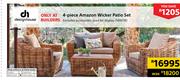 Designhouse 4 Piece Amazon Wicker Patio Set