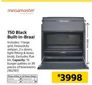 Megamaster 750 Black Built In Braai