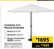 Coolaroo 3m Round Umbrella 30Kg Concrete Base
