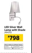 LED Silver Wall Lamp With Shade