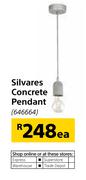 Silvares Concrete Pendant-Each