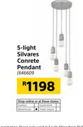 5 Light Silvares Conrete Pendant