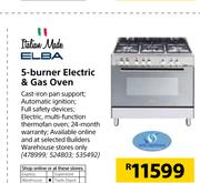 Italian Made Elba 5 Burner Electric & Gas Oven