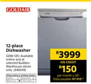 Goldair 12 Place Dishwasher GDW-120