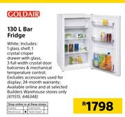 Goldair 130Ltr Bar Fridge