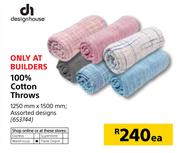 Design House 100% Cotton Throws-Each