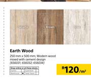 Earth Wood-250mm x 500mm Per Sqm