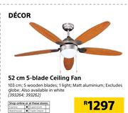 Decor 52cm 5 Blade Ceiling Fan
