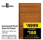 Solid Doors Horizontal Pivot Door & Frame-2032mm x 1200mm