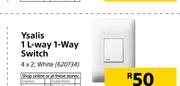 Ysalis 1 L-Way 1 Way Switch 4 x 2, White