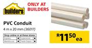 Builders PVC Conduit-4m x 20mm Each