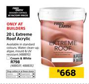Fired Earth Extreme Roof Acrylic (Cream & White)-20Ltr