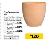 Egg Terrracotta Pot 45cmX38cm