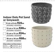 Indoor Dots Pot Sand Or Greywash 15cmX13cm-Each