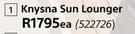Knysna Sun Lounger-Each
