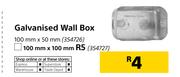Galvanised Wall Box-100mm x 100mm