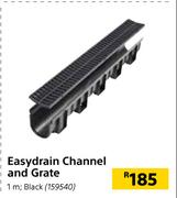Easydrain Channel & Grate Black 1m Black