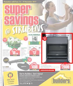 Builders Strubens : Super Savings (15 Nov - 19 Nov 2017), page 1
