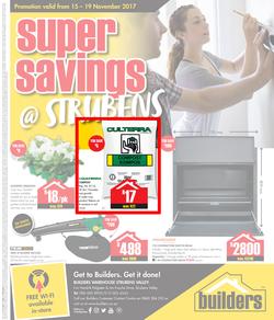 Builders Strubens : Super Savings (15 Nov - 19 Nov 2017), page 1