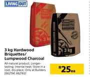 Living Out Hardwood Briquettes/Lumpwood Charcoal-Each
