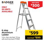 Badger 6-Step Aluminium Ladder-1.8m