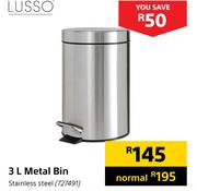 Lusso 3Ltr Metal Bin Stainless Steel