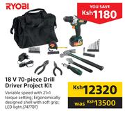 Ryobi 18V 70 Piece Drill Driver Project Kit