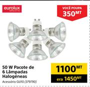 Eurolux 50W Pacote de 6 Lampadas Halogeneas