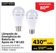 Light Worx Lampada de Emergencia de Bateria de Apoio de 7W LED-cada
