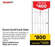 Xpanda Diy Econo Scroll Lock Gate 770mm x 1950mm