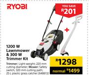 Ryobi 1200W Lawnmower & 300W Trimmer Kit