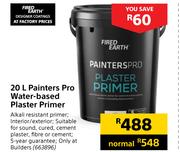Fired Earth 20L Painters Pro Water Based Plaster Primer