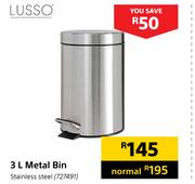 Lusso 3L Metal Bin Stainless Steel