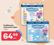 Cuddlesome Value Pack Wipes-3 x 80's Each