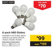 Lightworx 6 Pack A60 Globes