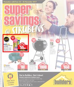 Builders Strubens : Super Savings (23 Nov - 26 Nov 2017), page 1
