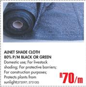 Special Alnet Shade Cloth 80 P M Black Or Green Per M Www