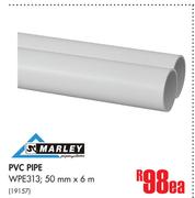 Marley PVC Pipe WPE313-50mm x 6m Each