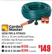 Garden Master Hose Pipe & Fittings-30m x 20mm